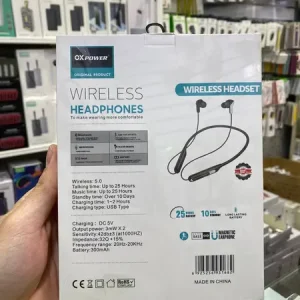 هندزفری بلوتوثی دور گردنی آکس‌‌پاور مدل OXPOWER OP002 با ۲۵ ساعت شارژدهی(رنگ مشکی)