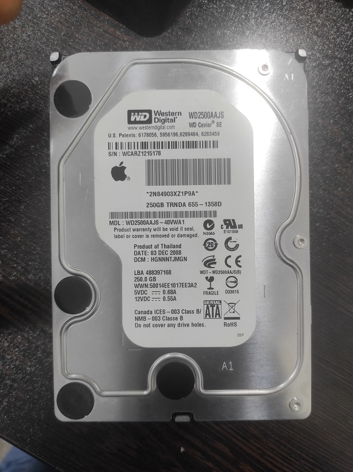 هارد اینترنال وسترن دیجیتال بلک Western Digital Black 250GB رابط SATA، استوک تستشده