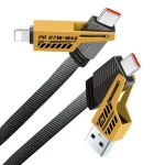 کابل شارژ دیتا 65W+27W بافته 3.3 فوتی 4 در 1(چهارمنظوره)(یک متری)