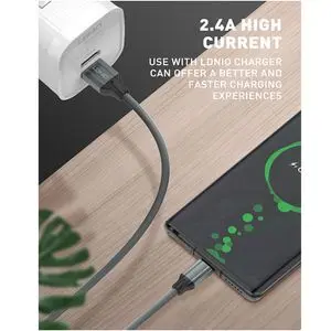 کابل Lightning الدینیو مدل Ldnio LS441 طول 1m(ترکیب رنگ خاکستری ومشکی)