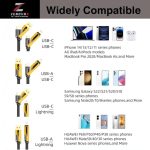 کابل شارژ دیتا 65W+27W بافته 3.3 فوتی 4 در 1(چهارمنظوره)(یک متری)