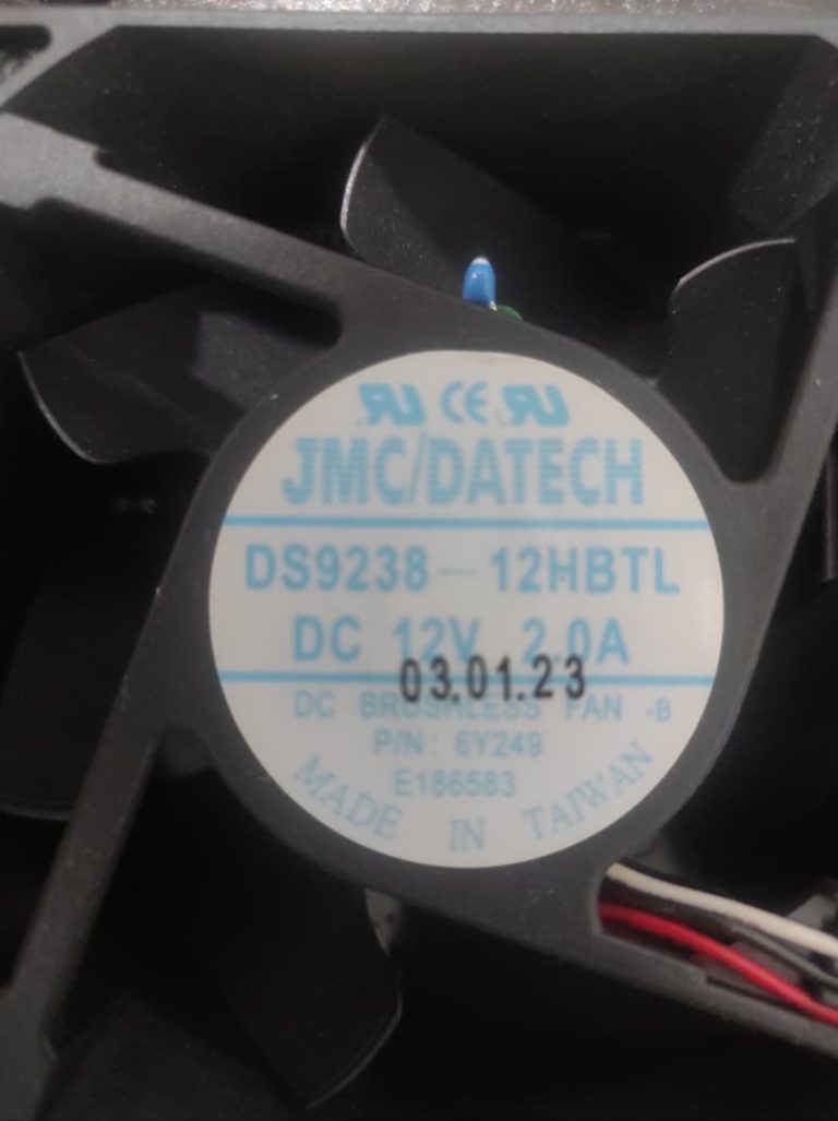فن صنعتی JMC/DATECH DS9238-12HBTL | فن 12 ولت 2 آمپر سایز 92×92×38 با سنسور دما و عملکرد سایلنت