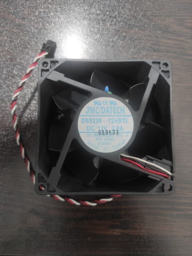 فن صنعتی JMC/DATECH DS9238-12HBTL | فن 12 ولت 2 آمپر سایز 92×92×38 با سنسور دما و عملکرد سایلنت