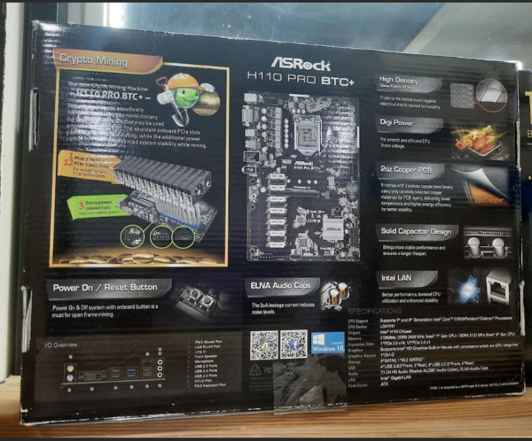 مادربرد ماینینگ ازراک مدل ASRock H110 Pro BTC+ (پشتیبانی از ۱۳ کارت گرافیک)