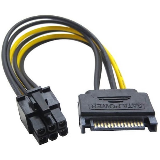 کابل تبدیل SATA 15 پین به 6 پین PCI Express