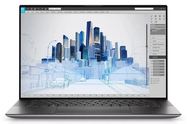 استوک dell precision 5550 i7-10750 H 16 GB 512 GB 4 GB T2000 15.6″ FHD silver A++